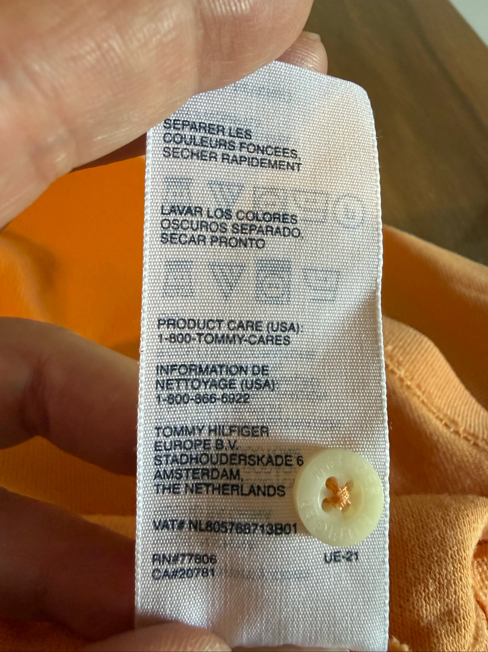 Polo Tommy Hilfiger para hombre XL albaricoque naranja 100% algodón – Muy buen estado – photo 7